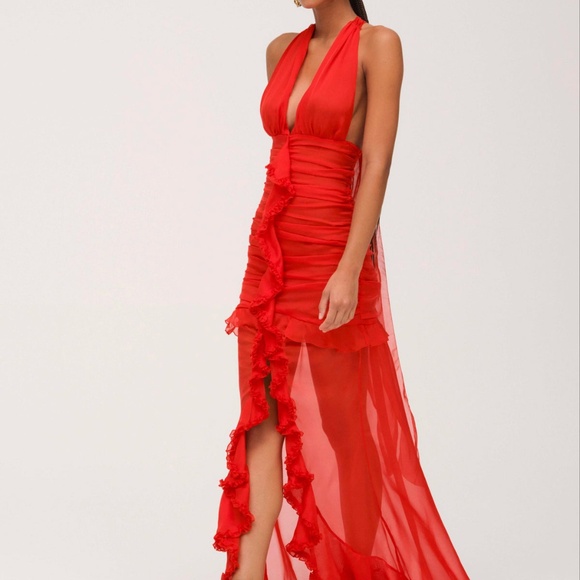 Free  People FOR LOVE AND LEMONS KAYTA IVORY GOWN MAXI DRESS SIZE S - Picture 4 of 7